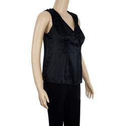 Miu Miu Sleeveless Ruched Top L