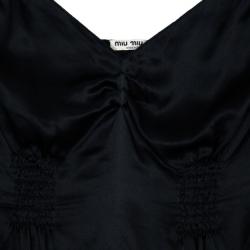 Miu Miu Sleeveless Ruched Top L