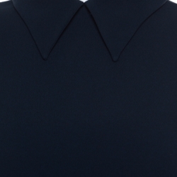 Miu Miu Navy Blue Crepe Long Sleeve Shift Dress S