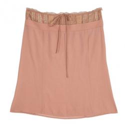 Miu Miu Pink Lace and Wool Skirt S