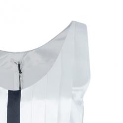 Miu Miu Satin Pleated Colorblock Belted Dress S