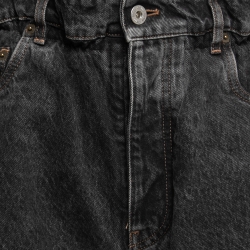 Miu Miu Dark Grey Distressed Denim High Waisted Shorts S