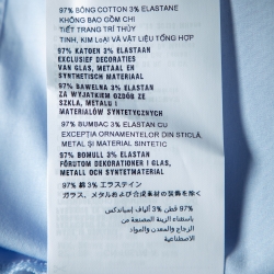 Miu Miu Blue Embellished Pocket Detail Button Front Shirt S