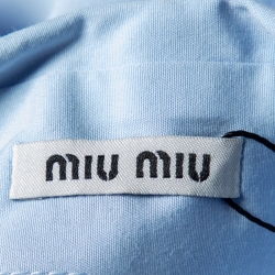 Miu Miu Blue Embellished Pocket Detail Button Front Shirt S