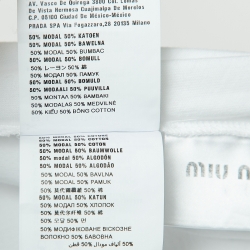 Pre Owned Miu Miu White Stars Print Cotton Blend Crew Neck T-Shirt L