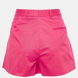 Miu Miu Pink Cotton Pleated Shorts S