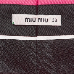 Miu Miu Pink Cotton Pleated Shorts S