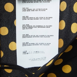 Miu Miu Black Dotted Silk Lace Trimmed Midi Skirt M