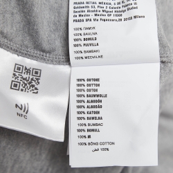 Miu Miu Grey Logo Print Cotton Knotted Crop Top M