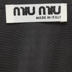 Miu Miu Black Logo Print Synthetic Zip-Up Midi Dress M