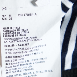Miu Miu Monochrome Striped Cotton Embellished T-Shirt M