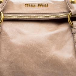 Miu Miu Beige Leather Bow Tote