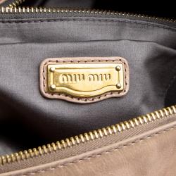 Miu Miu Beige Leather Bow Tote