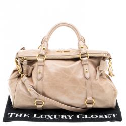 Miu Miu Beige Leather Bow Tote