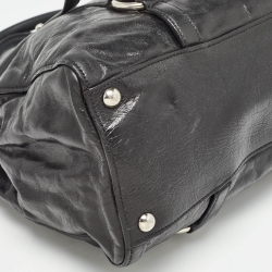 مملوكة مسبقًا Miu Miu Black Vitello Shine Leather Tote