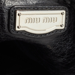 مملوكة مسبقًا Miu Miu Black Vitello Shine Leather Tote