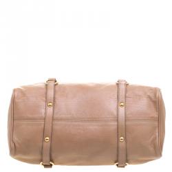 Miu Miu Beige Leather Bow Top Handle Bag