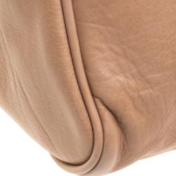 Miu Miu Beige Leather Bow Top Handle Bag