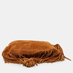 Miu Miu Brown Suede Fringed Shoulder Bag