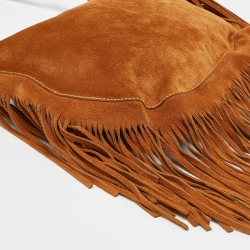 Miu Miu Brown Suede Fringed Shoulder Bag