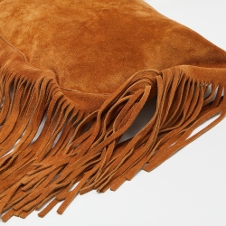 Miu Miu Brown Suede Fringed Shoulder Bag