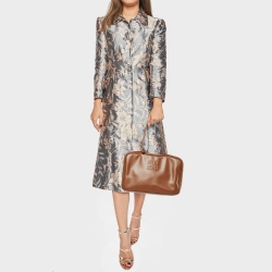 Miu Miu Brown Leather Zip Boston Bag