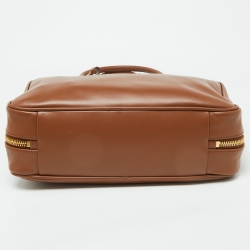 Miu Miu Brown Leather Zip Boston Bag