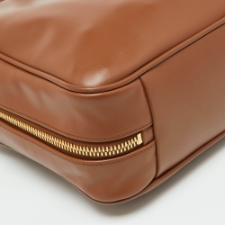 Miu Miu Brown Leather Zip Boston Bag