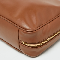 Miu Miu Brown Leather Zip Boston Bag