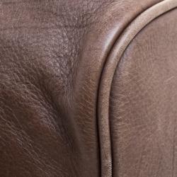 Miu Miu Dark Beige Leather Bow Top Handle Bag