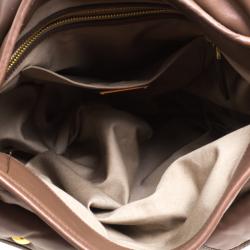 Miu Miu Brown Matelasse Lux Leather Coffer Hobo