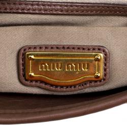 Miu Miu Brown Matelasse Lux Leather Coffer Hobo