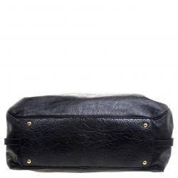 Miu Miu Black Distressed Leather Charm Satchel