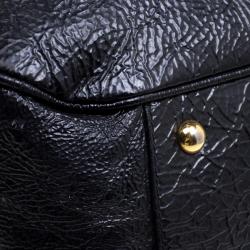 Miu Miu Black Distressed Leather Charm Satchel
