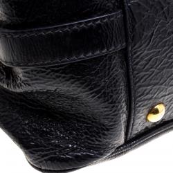 Miu Miu Black Distressed Leather Charm Satchel