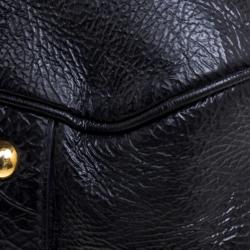 Miu Miu Black Distressed Leather Charm Satchel