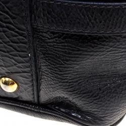Miu Miu Black Distressed Leather Charm Satchel