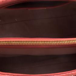 Miu Miu Red Matelasse Leather Shopper Tote