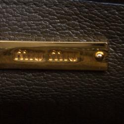 مملوكة مسبقًا Miu Miu Military Green Leather Medium Madras Tote