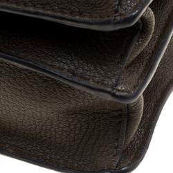 مملوكة مسبقًا Miu Miu Military Green Leather Medium Madras Tote