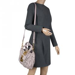 Pre Owned Miu Miu Lilac Matelasse Leather Shoulder Bag