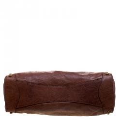 Pre Owned Miu Miu Brown Embossed Leather Double Zip Tote