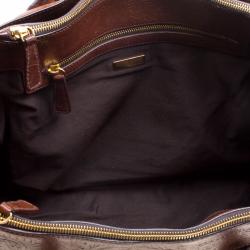 Pre Owned Miu Miu Brown Embossed Leather Double Zip Tote