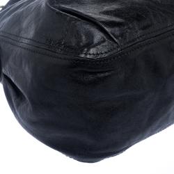 Pre Owned Miu Miu Black Leather Shoulder Bag