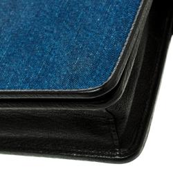 Pre Owned Miu Miu Blue Denim with Northern Raccoon Fur Charm Crossbody Bag