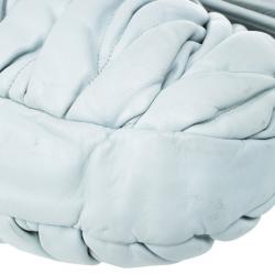 Miu Miu Light Blue Leather Matelasse Hobo
