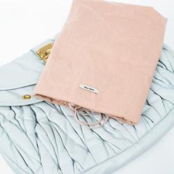 Miu Miu Light Blue Leather Matelasse Hobo