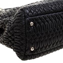 Pre Owned حقيبة ميو ميو جلد نابا ماتيلاس سوداء كريستال