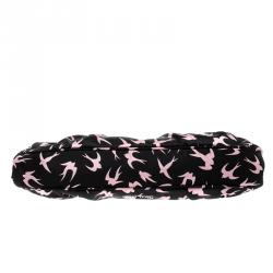 Miu Miu Black Satin Duchesse Swallow Clutch