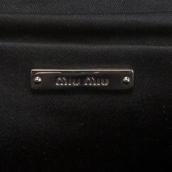 Miu Miu Black Satin Duchesse Swallow Clutch